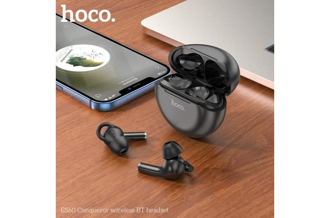 Наушники вакуумные беспроводные HOCO ES60 Conqueror TWS wiereless headset Bluetooth (черный)