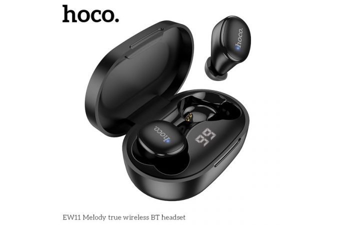 Наушники вакуумные беспроводные HOCO EW11 Melody true wireless BT headset Bluetooth (черный)