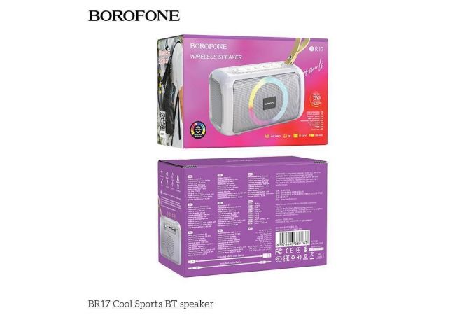 Портативная беспроводная колонка BOROFONE BR17 Cool Sports BT speaker (серый)