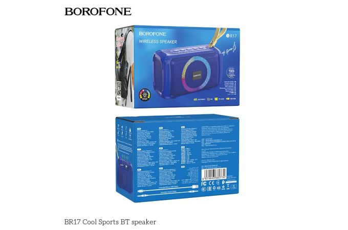 Портативная беспроводная колонка BOROFONE BR17 Cool Sports BT speaker (синий)