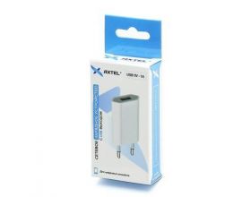 Сетевое зарядное устройство USB AXTEL прямоугольник 1000mAh (белый)