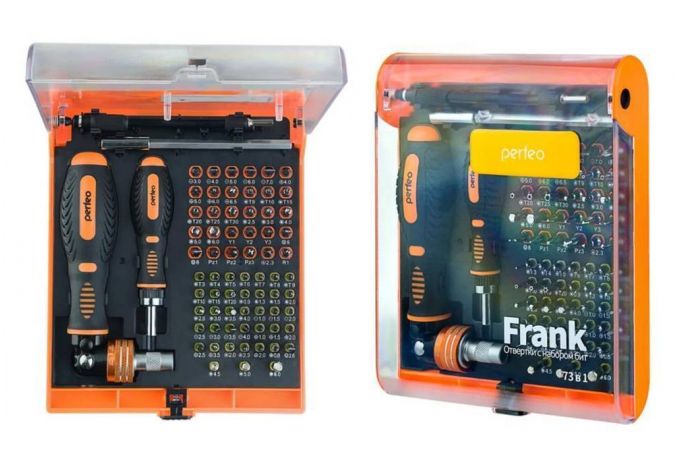 Набор инструмента отверток Perfeo Frank с битами (насадками) 73 в 1 (PF_A4879)
