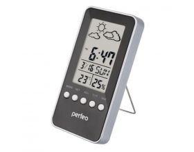 Часы-метеостанция Perfeo "Window", черный, время, температура, влажность, дата  (PF-S002A)