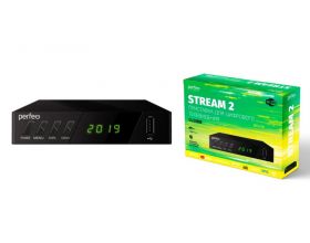 ТВ приставка Perfeo DVB-T2/C "STREAM-2" для цифр.TV, Wi-Fi, IPTV, HDMI, 2 USB PF_A4488