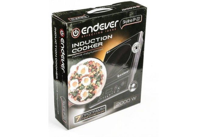 Плитка электрическая ENDEVER Skyline IP-22 черный 2000Вт, индук., таймер, 7 прог., нагрузка до 10кг