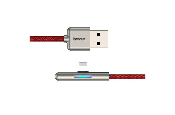 Кабель USB - Lightning BASEUS Iridescent Lamp 2.4А игровой (красный) 1м