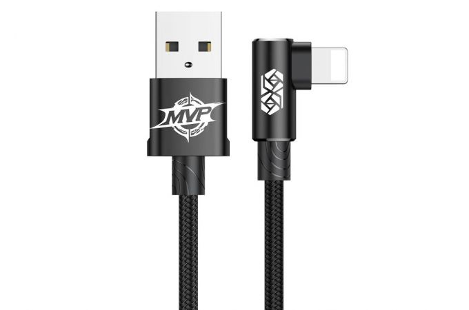 Кабель USB - Lightning BASEUS MVP Elbow Type, 2А угловой (черный) 1м