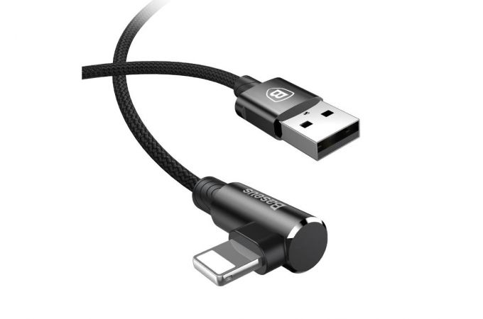 Кабель USB - Lightning BASEUS MVP Elbow Type, 2А угловой (черный) 1м