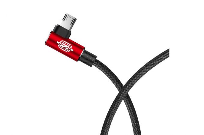 Кабель USB - MicroUSB BASEUS MVP Elbow Type 1.5А, 2 м, красный, угловой