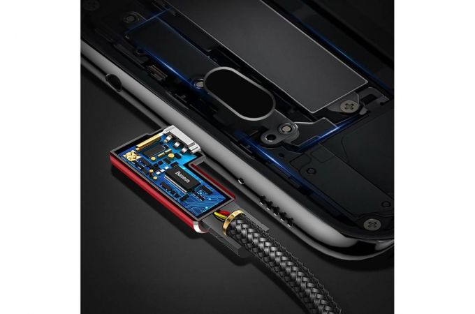 Кабель USB - MicroUSB BASEUS MVP Elbow Type 1.5А, 2 м, красный, угловой