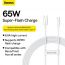 Кабель USB - USB Type-C BASEUS Superior Series (SUPERVOOC) Fast Charging 65W, 2 м, белый