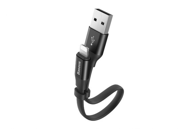 Кабель USB 2 в 1 BASEUS Portable, USB - MicroUSB+Lightning, 2А (черный) 23см