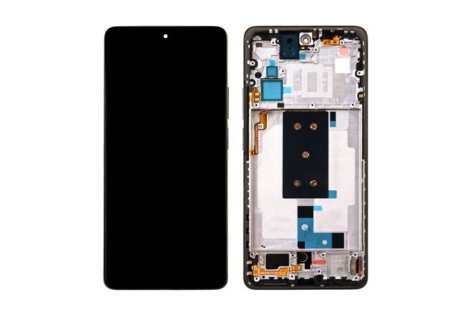 Дисплей для Xiaomi 11T (21081111RG) в сборе с тачскрином + рамка (черный) 100%
