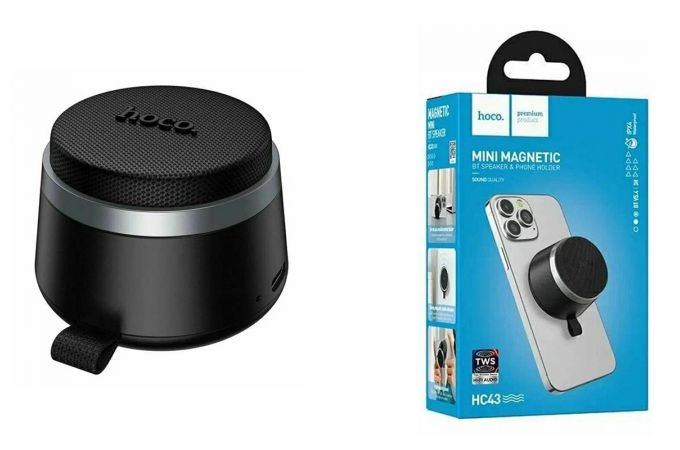 Портативная беспроводная колонка HOCO HC43 Mini Magnetic BT speaker (черный)