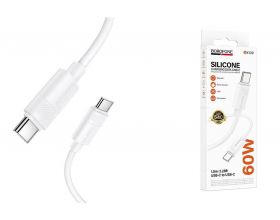 Кабель USB Type-C - USB Type-C BOROFONE BX123/ 1m/ 60W/ белый силиконовый