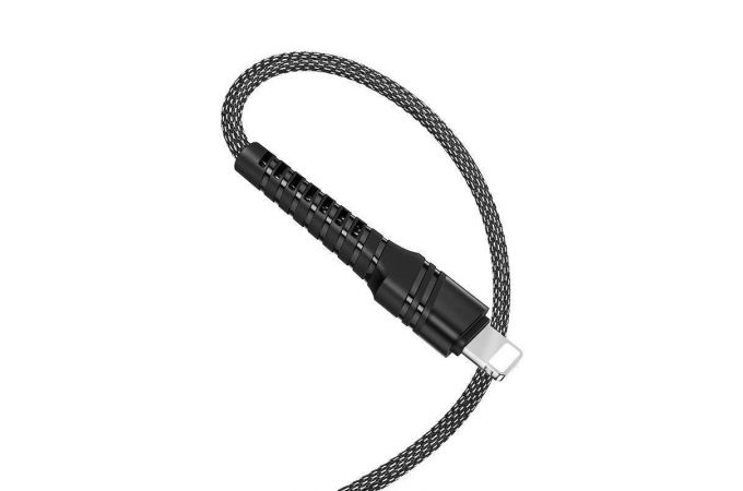 Кабель USB Type-C - Lightning BOROFONE BU21, 3A PD18W (черный) 1,2м (в оплетке)