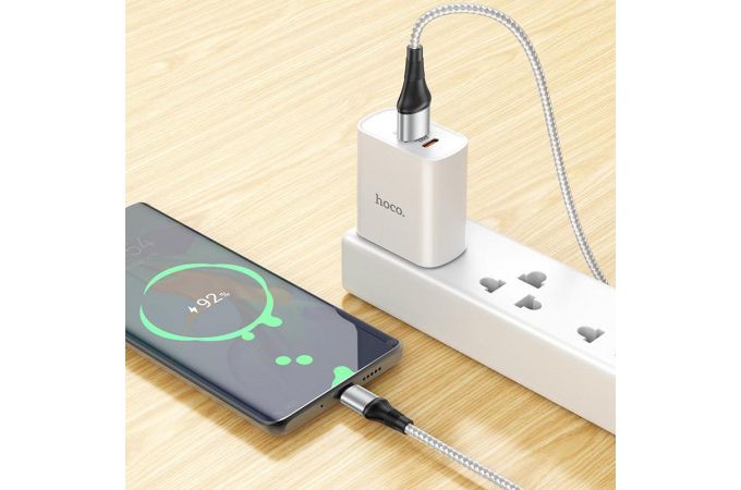 Кабель USB - USB Type-C HOCO X50, 3A (серый) 1м (в оплетке)