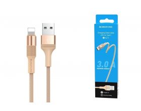 Кабель USB - Lightning BOROFONE BX21, 2,4A (золотистый) 1м (в оплетке)