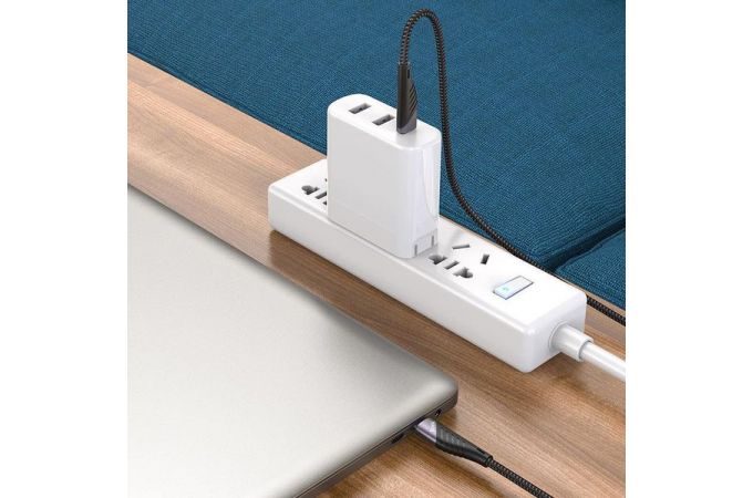 Кабель USB Type-C - USB Type-C HOCO U95, PD60W 3A (черный) 1,5м (в оплетке)