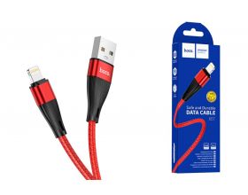 Кабель USB - Lightning HOCO X57, 2,4A (красный) 1м (в оплетке)