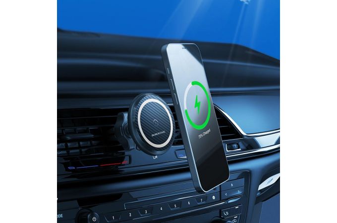 Держатель автомобильный для телефона BOROFONE BH45 magnetic wireless charger k в решетку воздуховода черный