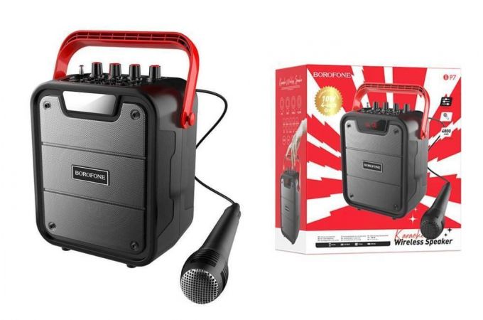 Портативная беспроводная колонка BOROFONE BP7 Cool karaoke BT speaker (черный)