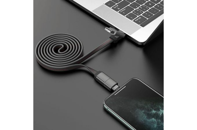 Кабель USB 4 в 1 HOCO DU11 магнитный Lightning/Type-C/USB (серый) 1м