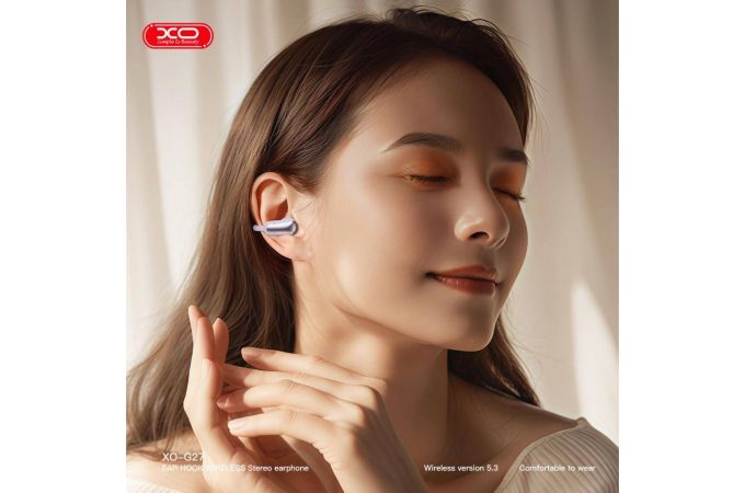 Наушники вакуумные беспроводные XO G27 Yanke Clip On Ear Long Range  Purple