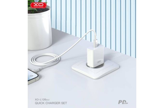 Сетевое зарядное устройство USB-C + кабель Lightning - Type-C XO L126 USB-C PD20W Fast Charger