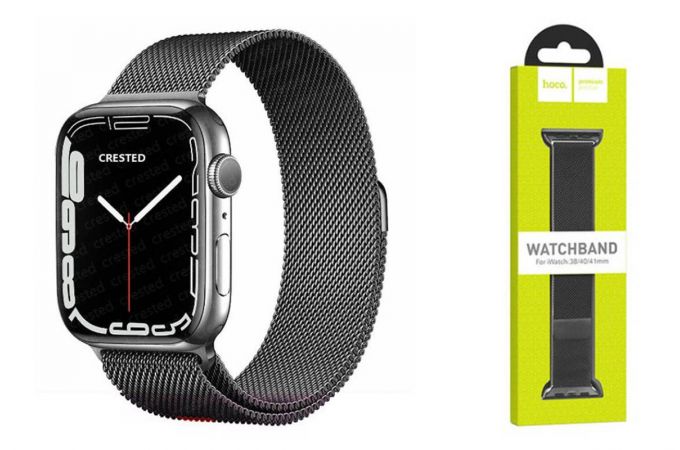 Ремешок для Apple Watch HOCO WA03 Simple серия beauty ремешок из миланской стали (38/40/41  мм) графит