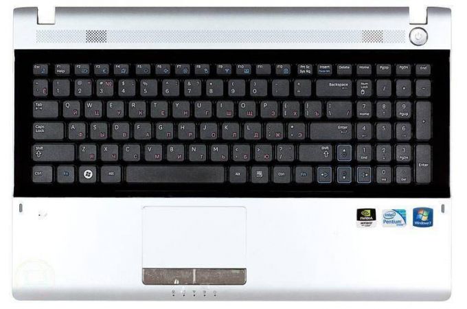 Клавиатура для ноутбука Samsung RV511 RV515 RV520 серая топ-панель