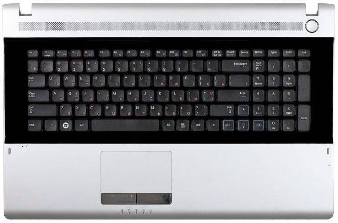 Клавиатура для ноутбука Samsung RV711 серая топ-панель