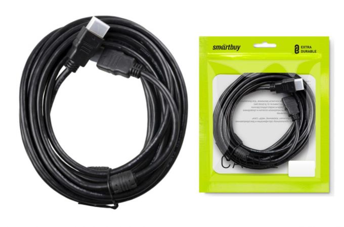 Кабель HDMI-HDMI (V1.4) Smartbuy A-M/A-M, 2 фильтра, 5 м (K-352-50)