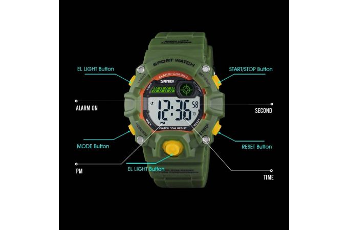 Часы наручные детские Skmei 1484 Зеленые