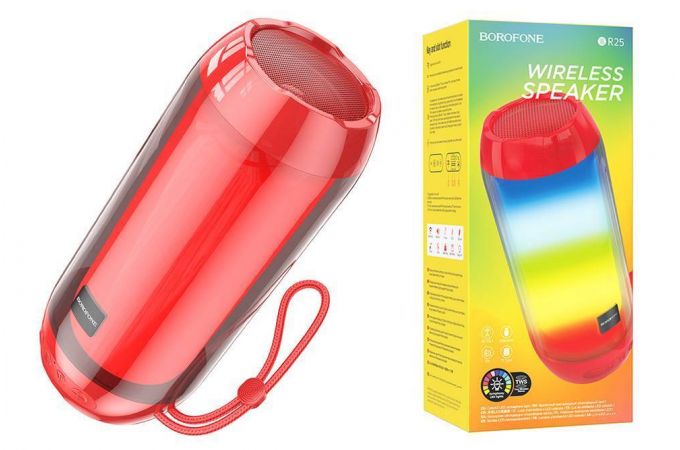 Портативная беспроводная колонка BOROFONE BR25 Crazy sound colorful luminous BT (красный)