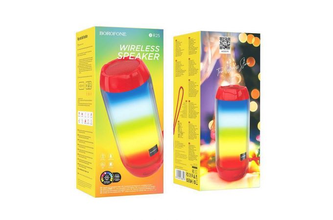 Портативная беспроводная колонка BOROFONE BR25 Crazy sound colorful luminous BT (красный)