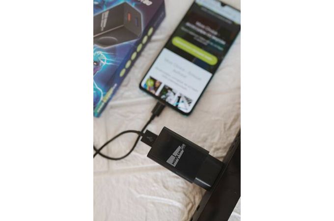 Сетевое зарядное устройство 2USB + кабель Lightning More choice NC55QCi 3.0A QC3.0 быстрая зарядка (Black)