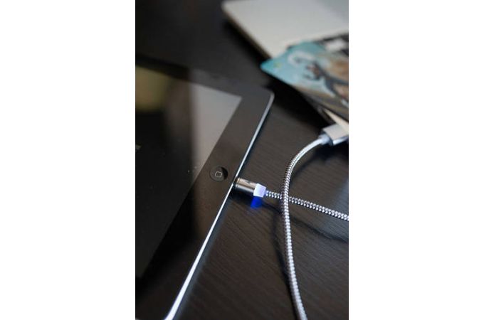 Кабель USB - Lightning More choice K61Si нейлон 2.4A Magnetic1м (Dark Grey)