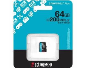 Карта памяти MicroSDXC 64 Gb Kingston Canvas Go Plus 200Mb/s A2 U3 V30 / R200Mb/s / SDCG4/64GB