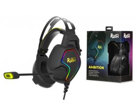 Наушники мониторные проводные Smartbuy RUSH AMBITION SBHG-6300 RGB, метал.оголовье, 50мм динамики (черно-желтый)