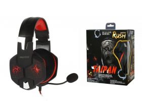 Наушники мониторные проводные Smartbuy RUSH TAIPAN SBHG-3200 динамики 50мм, велюр, вирт.звук 7.1 (черно-красный)