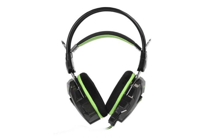 Наушники мониторные проводные Smartbuy RUSH SNAKE SBHG-1200 динамики 40мм, велюровые амбушюры (черно-зеленый)