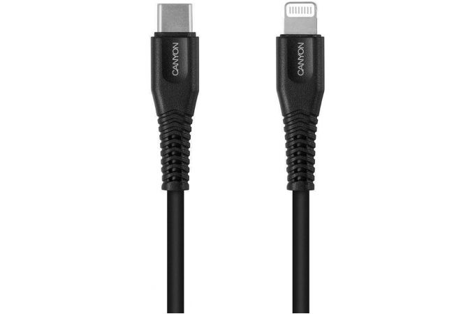 Кабель USB - Lightning Canyon MFI-4 USB-C - Apple 8-pin MFI (черный) 1м