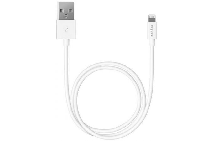 Кабель USB - Lightning Deppa (72128) Apple 8-pin MFI (белый) 1,2м