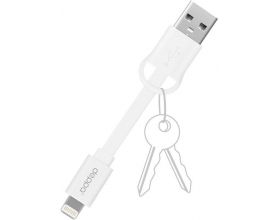 Кабель USB - Lightning Deppa (72221) Apple 8-pin брелок 2.4A (белый) 9 см