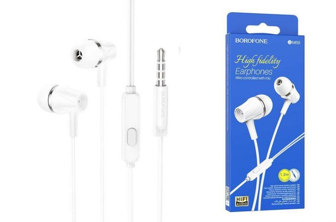 Наушники вакуумные проводные BOROFONE BM69 (белый)