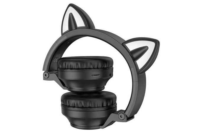 Наушники мониторные беспроводные BOROFONE BO18 Cat ear wireless headset Bluetooth (черный)