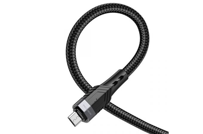 Кабель USB - MicroUSB BOROFONE BU35 Influence 2,4A (черный) 1,2м