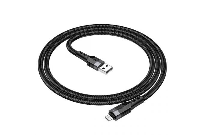 Кабель USB - MicroUSB BOROFONE BU35 Influence 2,4A (черный) 1,2м