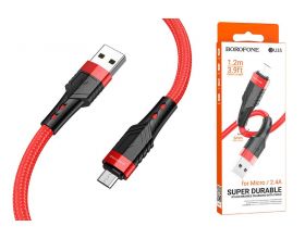 Кабель USB - MicroUSB BOROFONE BU35 Influence 2,4A (красный) 1,2м